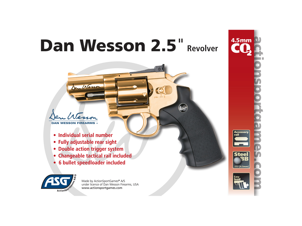 Výhodný set: Dan Wesson 2,5" gold cal. 4,5 mm