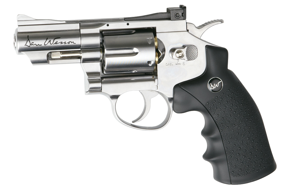 Vzduchový revolver Dan Wesson 2,5" strieborný na diabolky 4,5 mm