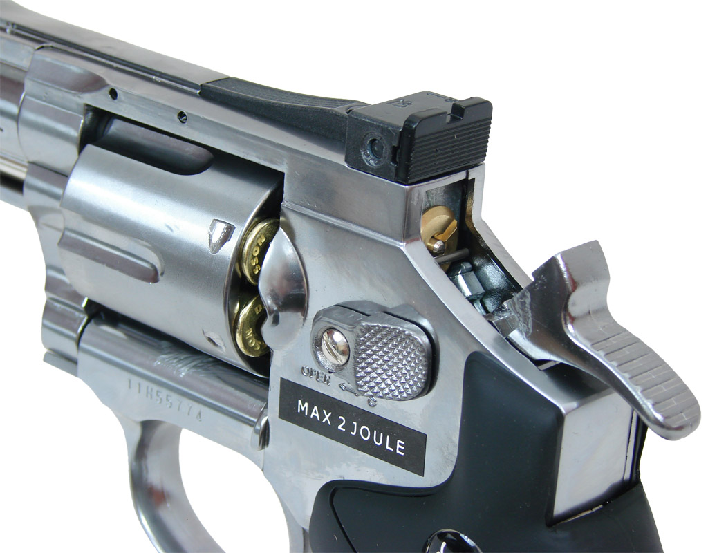 Vzduchový revolver Dan Wesson 2,5" strieborný na diabolky 4,5 mm
