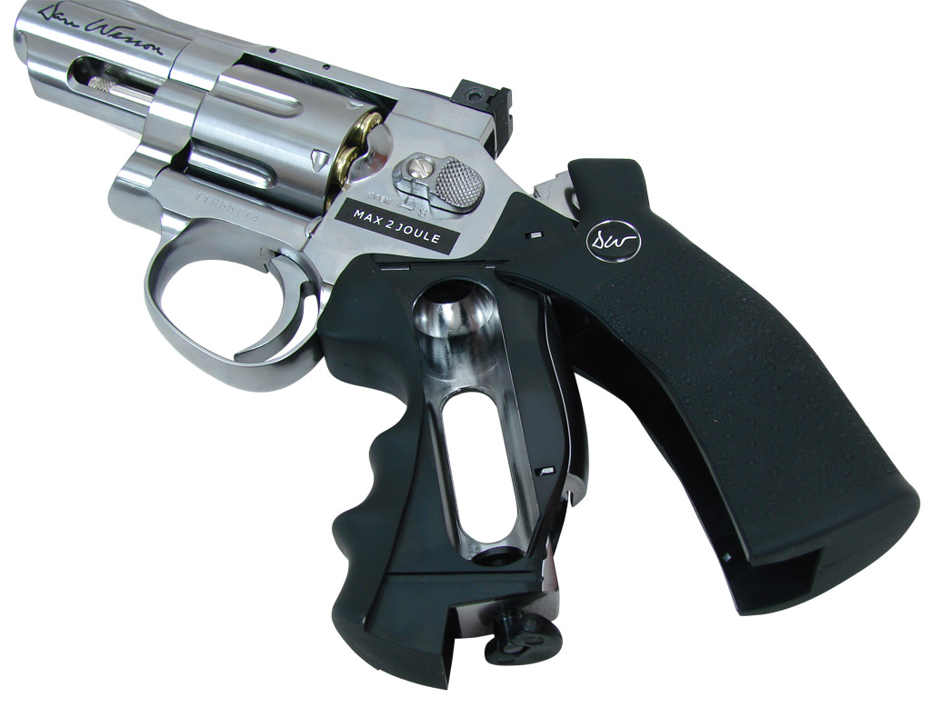 Vzduchový revolver Dan Wesson 2,5" strieborný na diabolky 4,5 mm