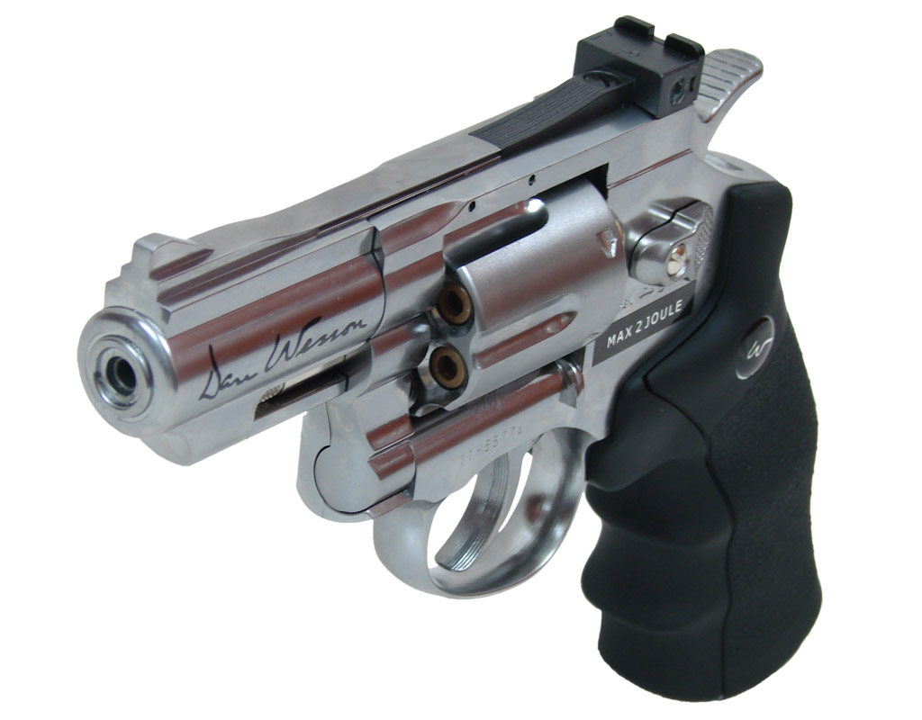Vzduchový revolver Dan Wesson 2,5" strieborný na diabolky 4,5 mm