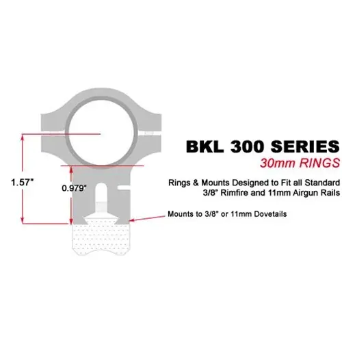 Dvojdielna vysoká montáž BKL 301MB 11mm prstenec 30mm