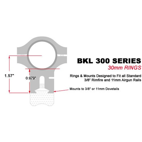Dvojdielna vysoká montáž BKL 301S 11mm prstenec 30mm