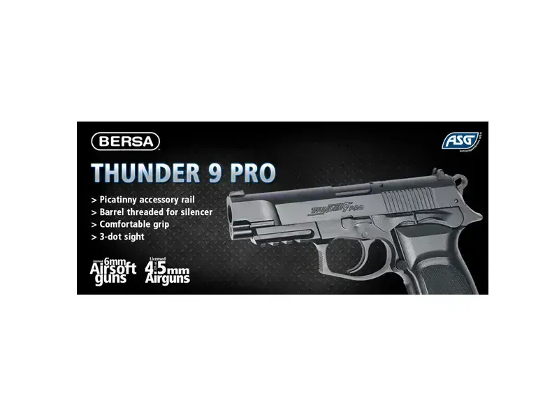Výhodná sada: Vzduchová pištoľ BERSA THUNDER 9 PRO