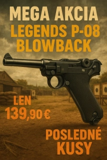 Vzduchová pištoľ Legends P.08 Blowback, kal. 4,5mm BB